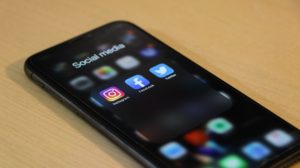 social media icons on phone